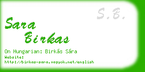 sara birkas business card