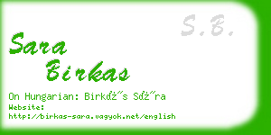sara birkas business card
